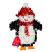 Christmas Tinsel Wall Plaque Assorted Festive Design 33cm Christmas Decorations FabFinds Penguin