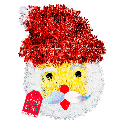 Christmas Tinsel Wall Plaque Assorted Festive Design 33cm Christmas Decorations FabFinds Santa