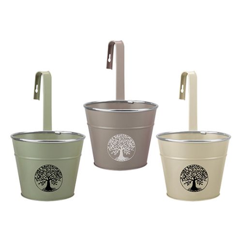 Tree Of Life Round Over Fence Planter Assorted Colours Plant Pots & Planters PMS   