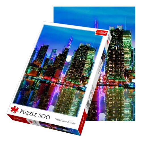 Trefl 500 Piece Adult Large Manhattan New York Full Moon Floor Jigsaw Puzzle Games & Puzzles Trefl   