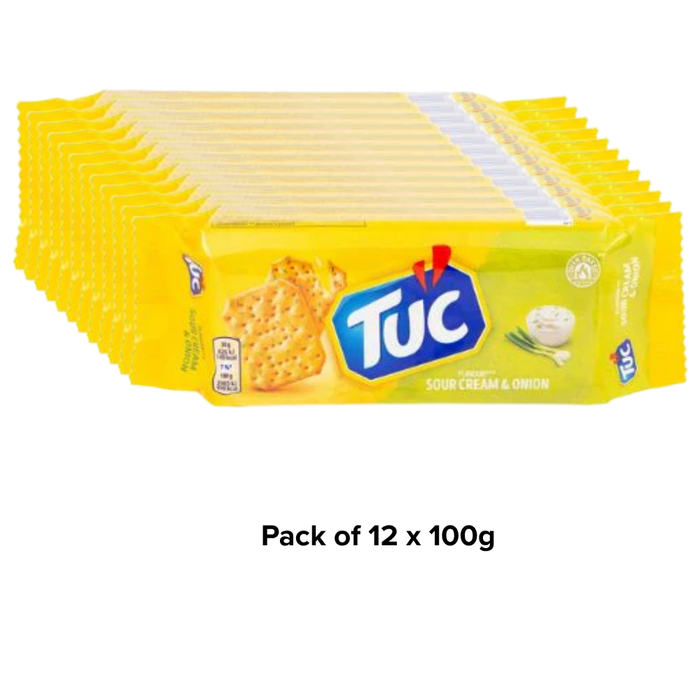 Tuc Sour Cream & Onion 100g Assorted Pack Biscuits & Cereal Bars tuc 12x100g