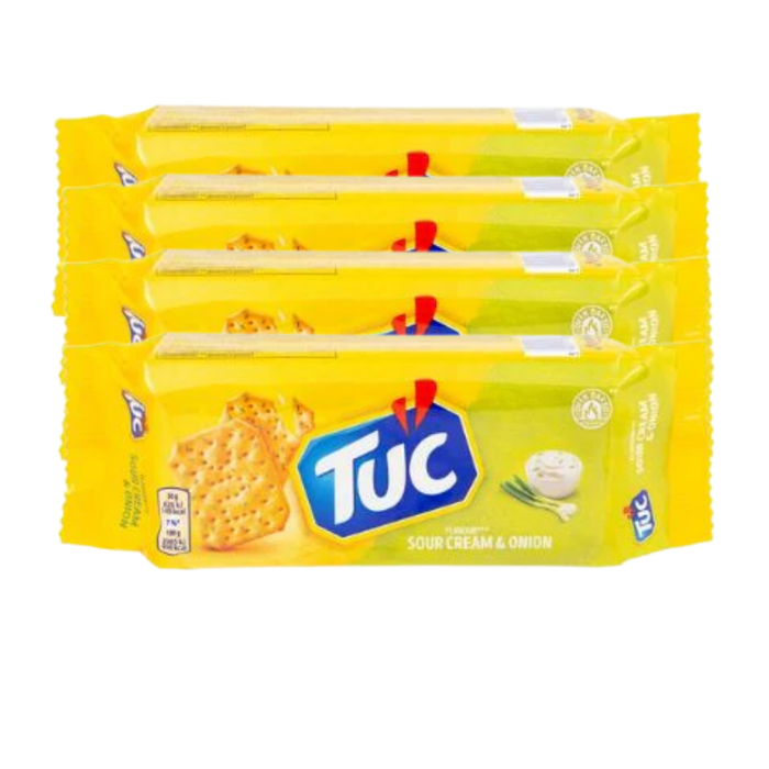 Tuc Sour Cream & Onion 100g Assorted Pack Biscuits & Cereal Bars tuc 4 x100g