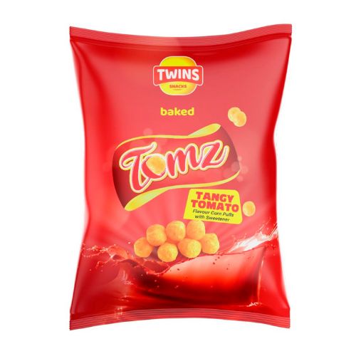 Twins Snacks Tomz Tangy Tomato Corn Puffs Share Bag 70g Crisps, Snacks & Popcorn Twins Snacks   