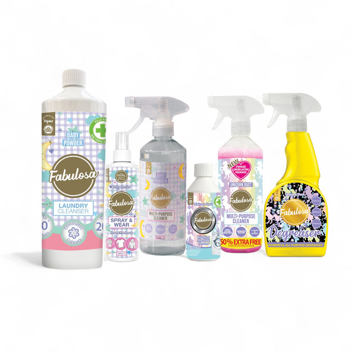 Fabulosa Discovery Cleaning & Laundry Bundle 6 Piece Set Household Cleaning Products Fabulosa