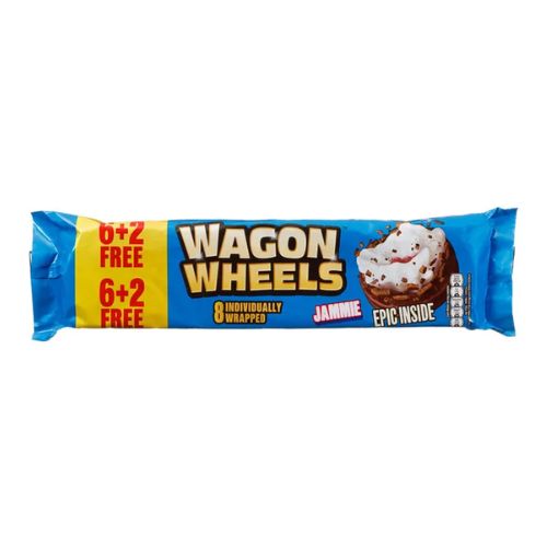 Big Pack Wagon Wheels Jammie 8 Individually Wrapped 304g Chocolate Wagon Wheels   