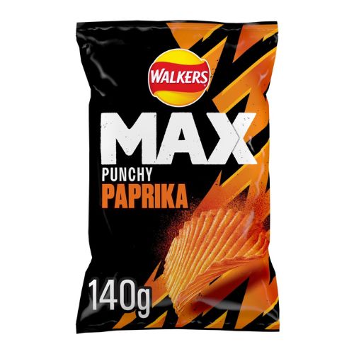 Walkers Max Punchy Paprika Crisps 140g Crisps, Snacks & Popcorn walkers   