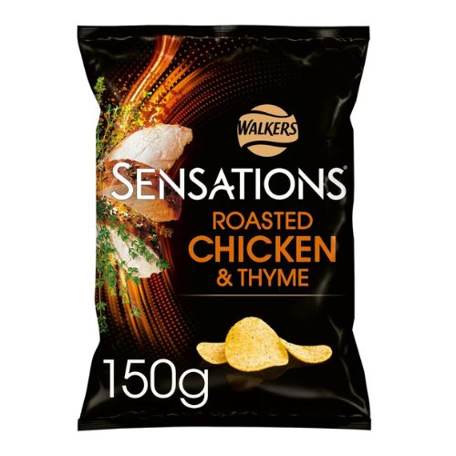 Walkers Sensations Roasted Chicken & Thyme Crisps 150g Crisps, Snacks & Popcorn walkers   