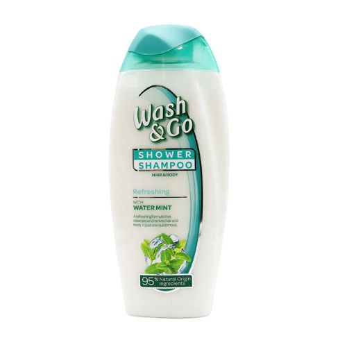 Wash & Go Shower Shampoo Hair & Body Water Mint 250ml Shampoo & Conditioner Wash & Go   