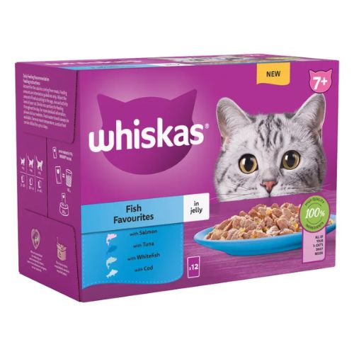 Whiskas Fish Favourites In Jelly Cat Food 7yr+ 12 x 85g Cat Food & Treats Whiskas   