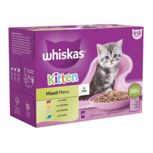 Whiskas Kitten Mixed Menu In Jelly 2-12 Month 12 x 85g Cat Food & Treats Whiskas   