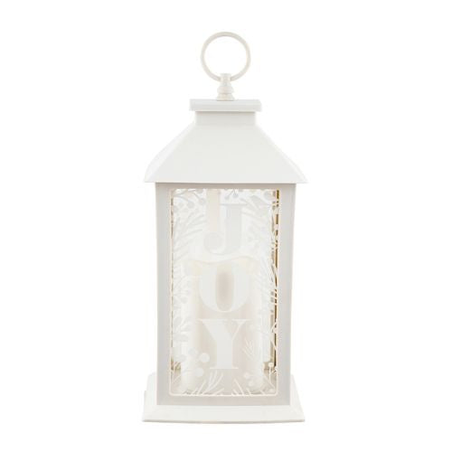 White Joy Christmas LED Hanging Lantern 30cm Christmas Candles & Holders FabFinds   