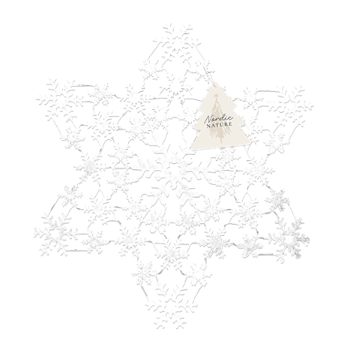 Silver & White Acrylic Snowflake Hanging Decoration 32cm Christmas Decoration FabFinds Xmas Tree