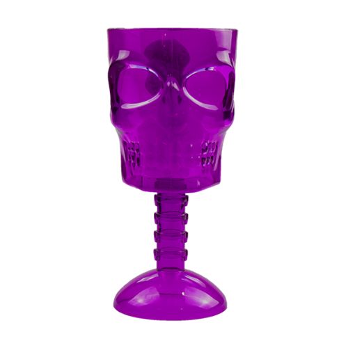 Halloween Skull Goblet Glasses Assorted Colours Halloween Accessories Gem Imports Purple  