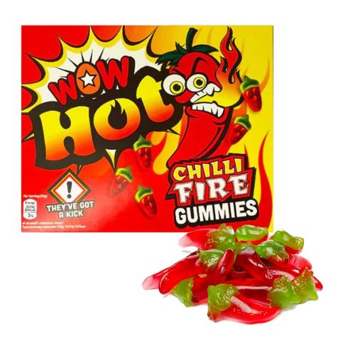 WOW Hot Chilli Fire Gummies 150g Sweets, Mints & Chewing Gum Meeran   