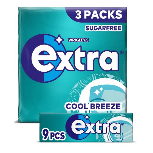 Wrigley's Extra Cool Breeze Sugar Free Gum 3 x 16.g Sweets, Mints & Chewing Gum Wrigley's   