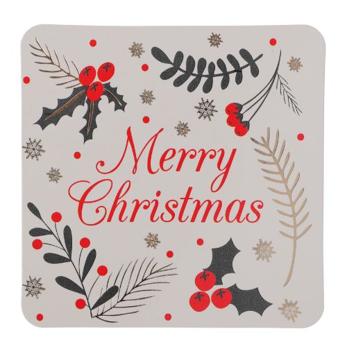 Merry Christmas Holly & Ivy Coasters 4 Pack Christmas Tableware FabFinds   