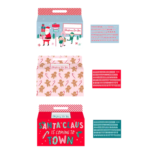 Christmas Eve Box with Alphabet Stickers Assorted Designs Christmas Gift Bags & Boxes FabFinds