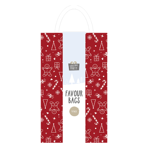 Favour Party Bags 4 Pack Assorted Styles Gift Bags FabFinds Red
