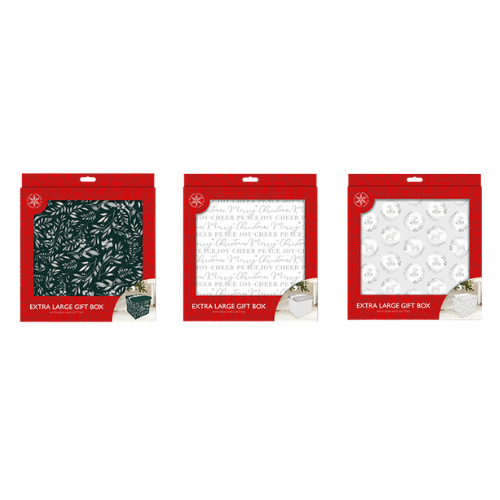 Christmas Folding Gift Box With Bow Tie 30cm x 30cm Christmas Gift Bags & Boxes FabFinds