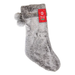Faux Fur Christmas Stocking With Pom Poms 55cm x 20cm Christmas Accessories FabFinds Grey