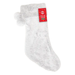 Faux Fur Christmas Stocking With Pom Poms 55cm x 20cm Christmas Accessories FabFinds White