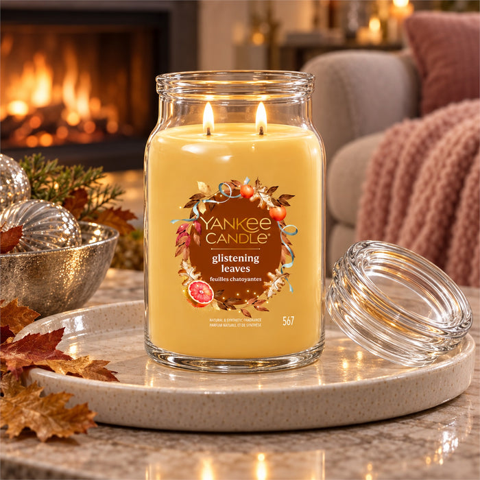 Yankee Candle Glistening Leaves Large Jar 2 Wick Candle 567g Candles Yankee Candle