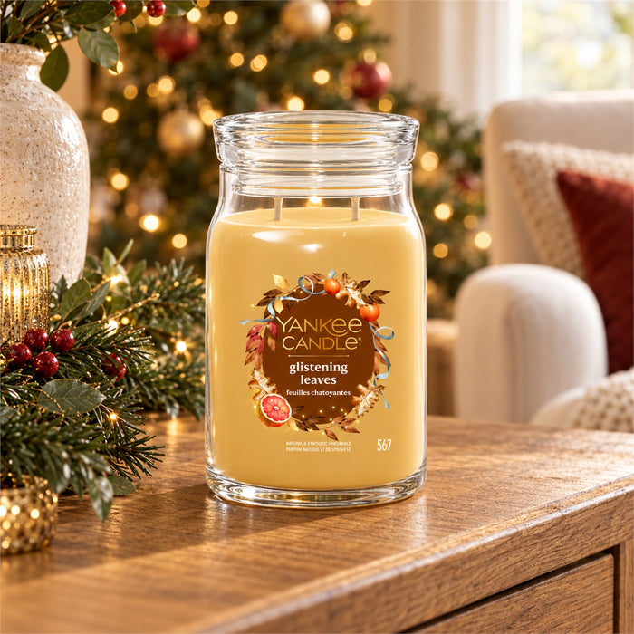 Yankee Candle Glistening Leaves Large Jar 2 Wick Candle 567g Candles Yankee Candle