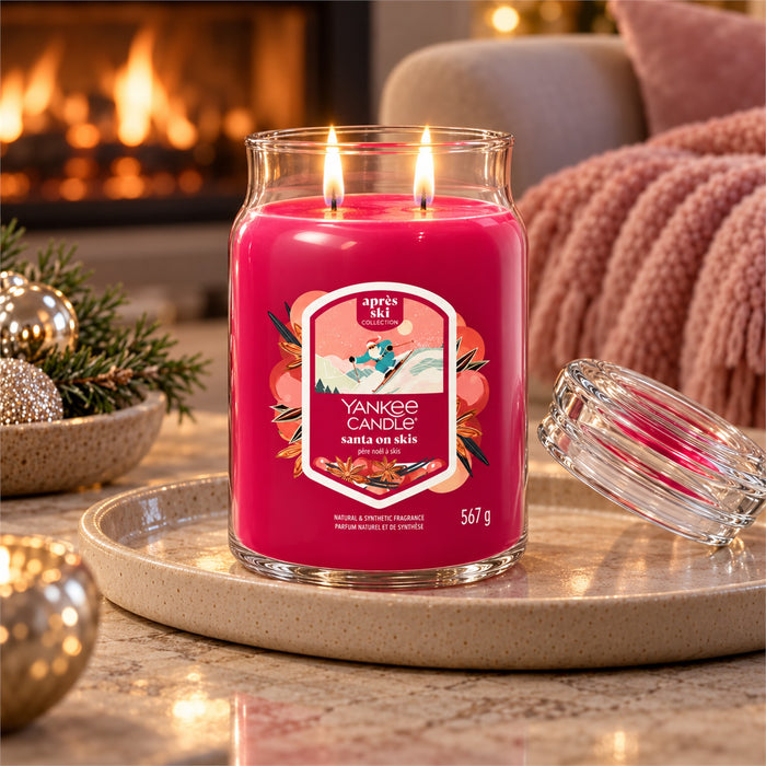 Yankee Candle Santa On Skis Large Jar 2 Wick Candle 567g Candles Yankee Candle