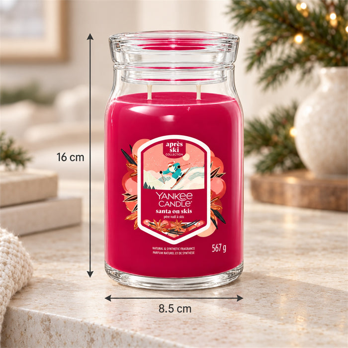 Yankee Candle Santa On Skis Large Jar 2 Wick Candle 567g Candles Yankee Candle