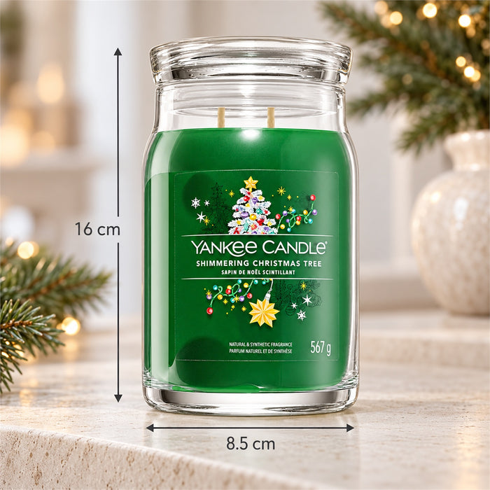 Yankee Candle Shimmering Christmas Tree Large Jar 2 Wick Candle 567g Candles Yankee Candle