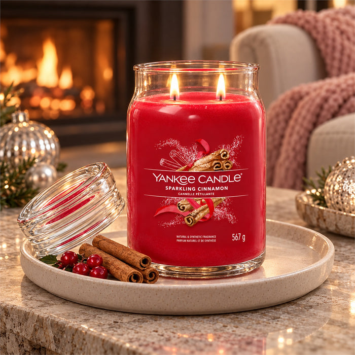 Yankee Candle Sparkling Cinnamon Large Jar 2 Wick Candle 567g Candles Yankee Candle