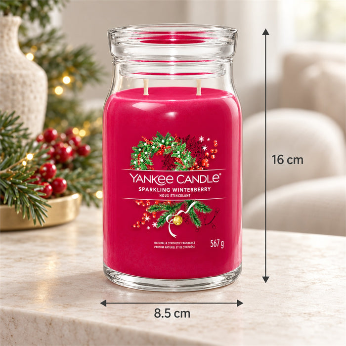Yankee Candle Sparkling Winterberry Large Jar 2 Wick Candle 567g Candles Yankee Candle