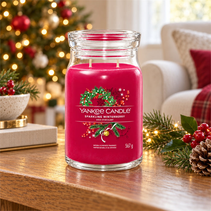 Yankee Candle Sparkling Winterberry Large Jar 2 Wick Candle 567g Candles Yankee Candle