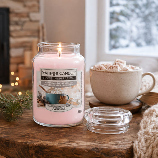 Yankee Marshmallow Snowflakes Large Jar Candle 538g Candles Yankee Candle