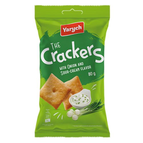 Yarych The Crackers Onion & Sour Cream Crackers 80g Crisps, Snacks & Popcorn Yarych   
