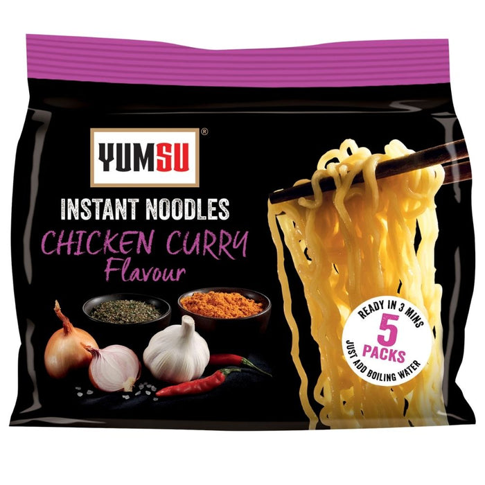 Yumsu Instant Ramen Noodles Variety Bundle 23 Packs - Chicken Curry, Special Chicken, Kimchi, Beef & Chilli Fire Flavours Pasta & Noodles Yumsu