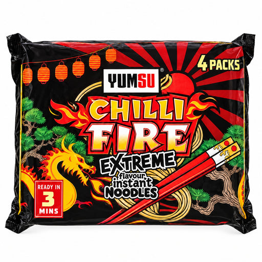 Yumsu Chilli Fire Extreme Instant Noodles Assorted Packs Pasta, Rice & Noodles Yumsu 4 Packs