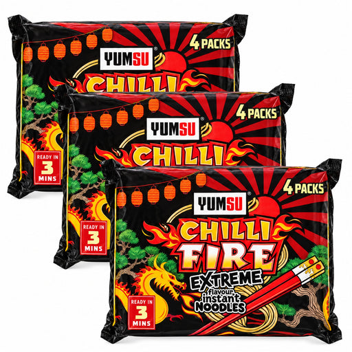 Yumsu Chilli Fire Extreme Instant Noodles Assorted Packs Pasta, Rice & Noodles Yumsu 12 Packs