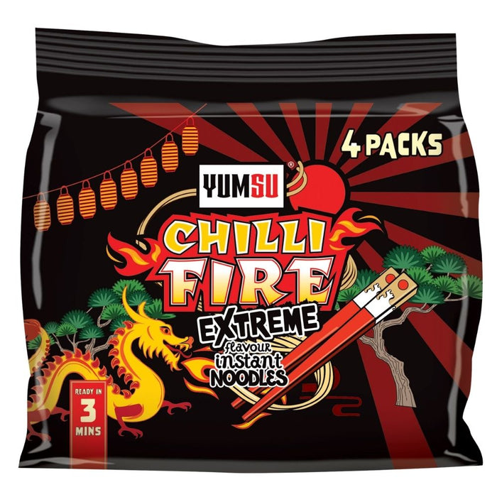Yumsu Instant Ramen Noodles Variety Bundle 23 Packs - Chicken Curry, Special Chicken, Kimchi, Beef & Chilli Fire Flavours Pasta & Noodles Yumsu