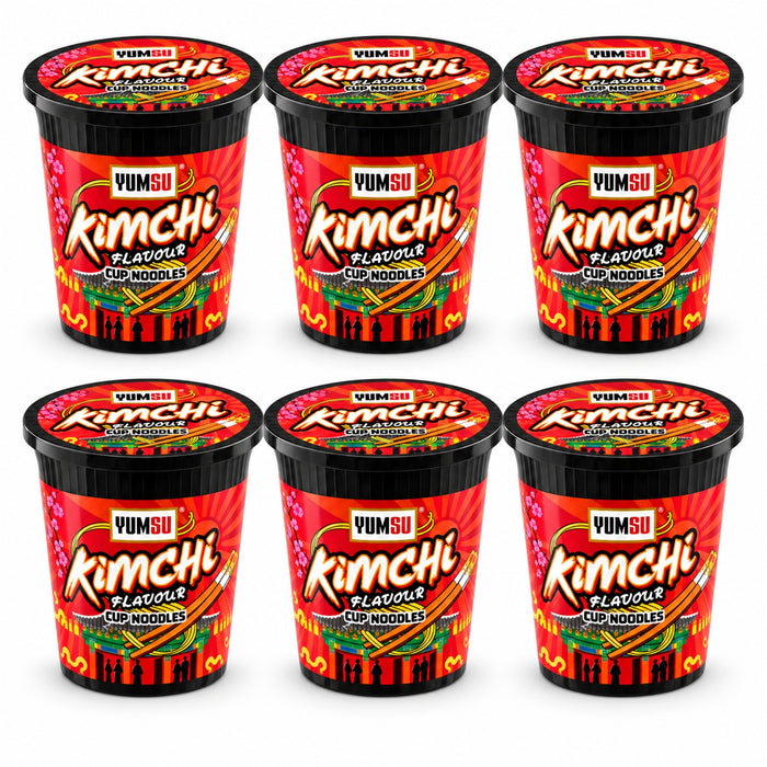 Yumsu Kimchi Cup Noodles 60g Assorted Packs Pasta, Rice & Noodles Yumsu Pack of 6