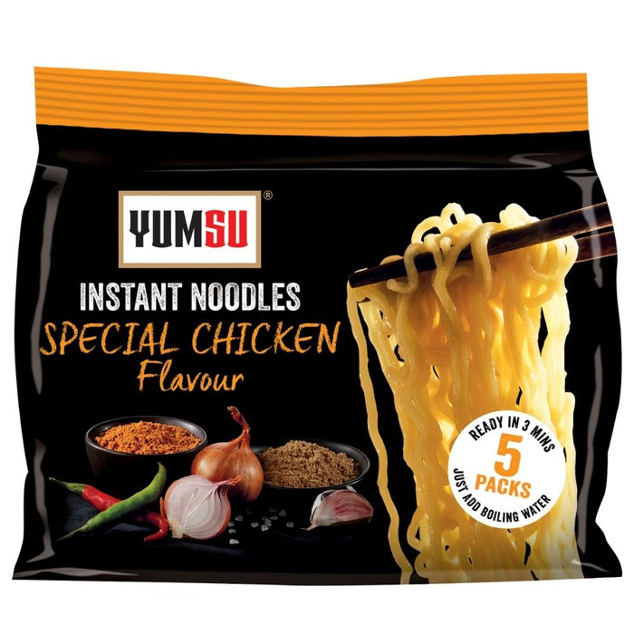 Yumsu Instant Ramen Noodles Variety Bundle 23 Packs - Chicken Curry, Special Chicken, Kimchi, Beef & Chilli Fire Flavours Pasta & Noodles Yumsu