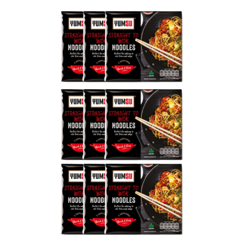 Yumsu Straight To Wok Noodles 300g Assorted Packs Pasta & Noodles Yumsu Pack of 9