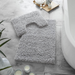 Zero Twist Cotton Bath Mat Set Assorted Colours Bathroom Accessories FabFinds Grey