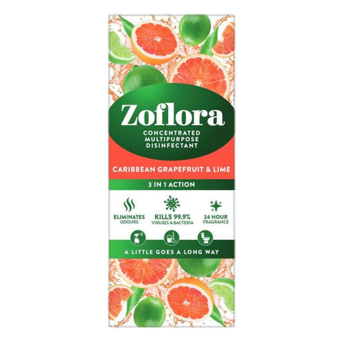 Zoflora Concentrated Multipurpose Disinfectant Caribbean Grapefruit & Lime 500ml Assorted Packs Disinfectant Zoflora Pack of 1