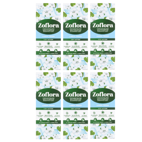 Zoflora Linen Fresh Concentrated Fragrance 120ml Assorted Packs Disinfectants Zoflora Pack of 6