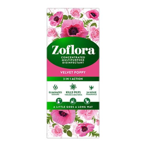 Zoflora Velvet Poppy Multipurpose Concentrated Disinfectant 500ml Disinfectants Zoflora   