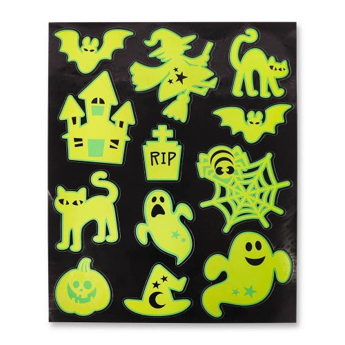 Haunting Halloween Glow In The Dark Window Stickers Assorted Designs Halloween Decorations FabFinds Haunted House & Witches  