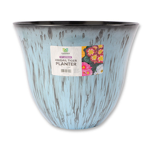 Abigail Tiger Planter Assorted Colours 13" Pots & Planters Garden Essentials Blue  