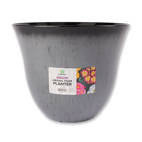 Abigail Tiger Planter Assorted Colours 13" Pots & Planters Garden Essentials Grey  