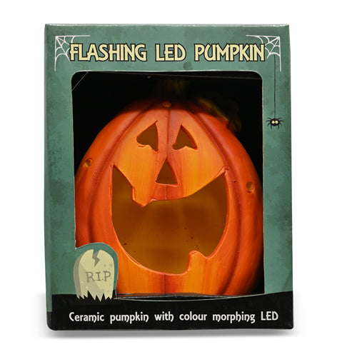 Ceramic Flashing LED Pumpkin Halloween Decorations FabFinds   